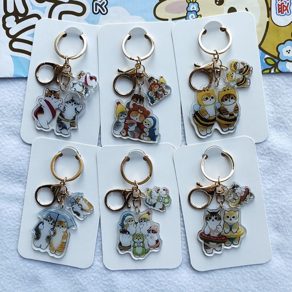 Прозрачный брелок для ключей в виде кошки, акриловый брелок в виде кошки, креативный брелок для ключей в виде собаки, подвеска на сумку