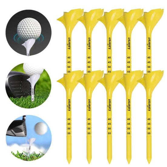 10 шт. пластиковые футболки для гольфа с наклонной вставкой 10 градусов. Красочные футболки уменьшают трение и увеличивают расстояние. Сервировочные штифты. Держатель мяча для гольфа.