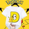 Anime Pokemons Tshirts for Children Pikachu Cartoon Letter Printed Shortsleeved Top Boys Girls Summer Fashion Sports Tshirt