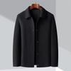 Осенние и зимние двусторонние кашемировые куртки для людей среднего и пожилого возраста, деловые повседневные шерстяные полупальто, шерстяные пальто, мужские топы для папы