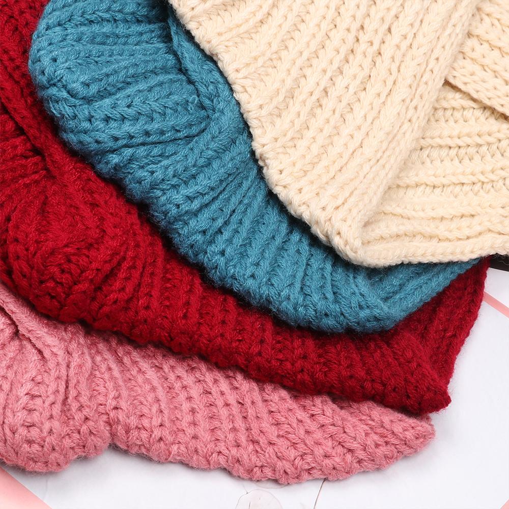 Warm Solid Center Cross Knot Bandanas Hair Scarfs Knitting Turban Cap Turban Headband