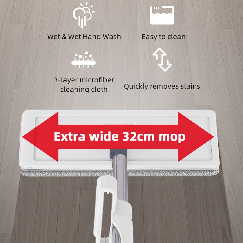 Бесконтактная плоская швабра для пола из микрофибры, отжимная швабра для пола с 2 моющимися насадками, вращающаяся бытовая кухонная щетка для уборки, инструменты