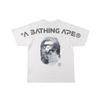 2026 BAPE Камуфляж с головой обезьяны Графическая футболка Унисекс Короткий рукав Круглый вырез Хлопковая футболка Мужчины Женщины