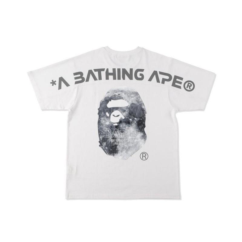 2026 BAPE Камуфляж с головой обезьяны Графическая футболка Унисекс Короткий рукав Круглый вырез Хлопковая футболка Мужчины Женщины