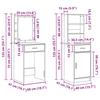 Makeup Table Set with LED 3 pcs Smoked Oak Wood Based Material
