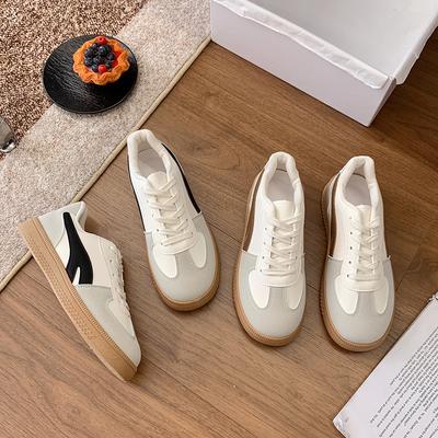 Женская обувь Dexun 2025 новая весна и осень универсальная плоская повседневная обувь американский ретро классический спортивный стиль на шнуровке маленькие белые туфли
