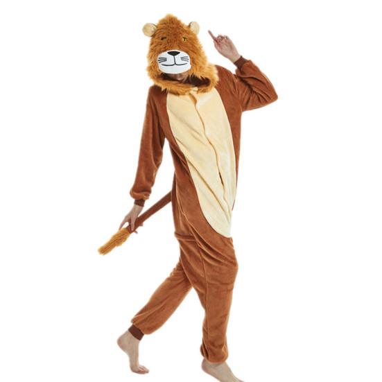 Пижама-комбинезон с животными для взрослых и детей, унисекс, фланелевая, цельная, для сна, костюм для косплея на Хэллоуин, домашняя одежда