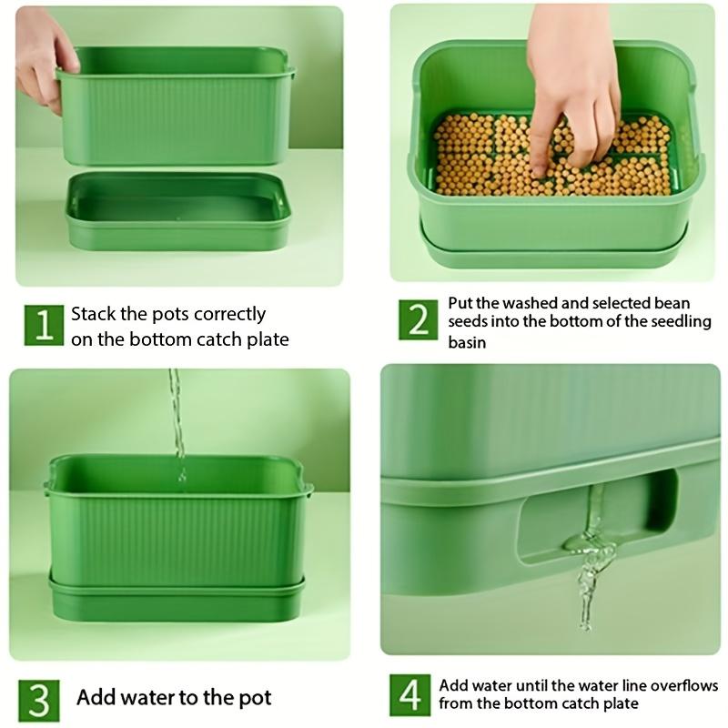 Поддон для проращивания Ящик для рассады овощей без почвы Горох Фасоль Рассадные лотки Гидропоника Плита для проращивания Проращиватель семян Садовые инструменты