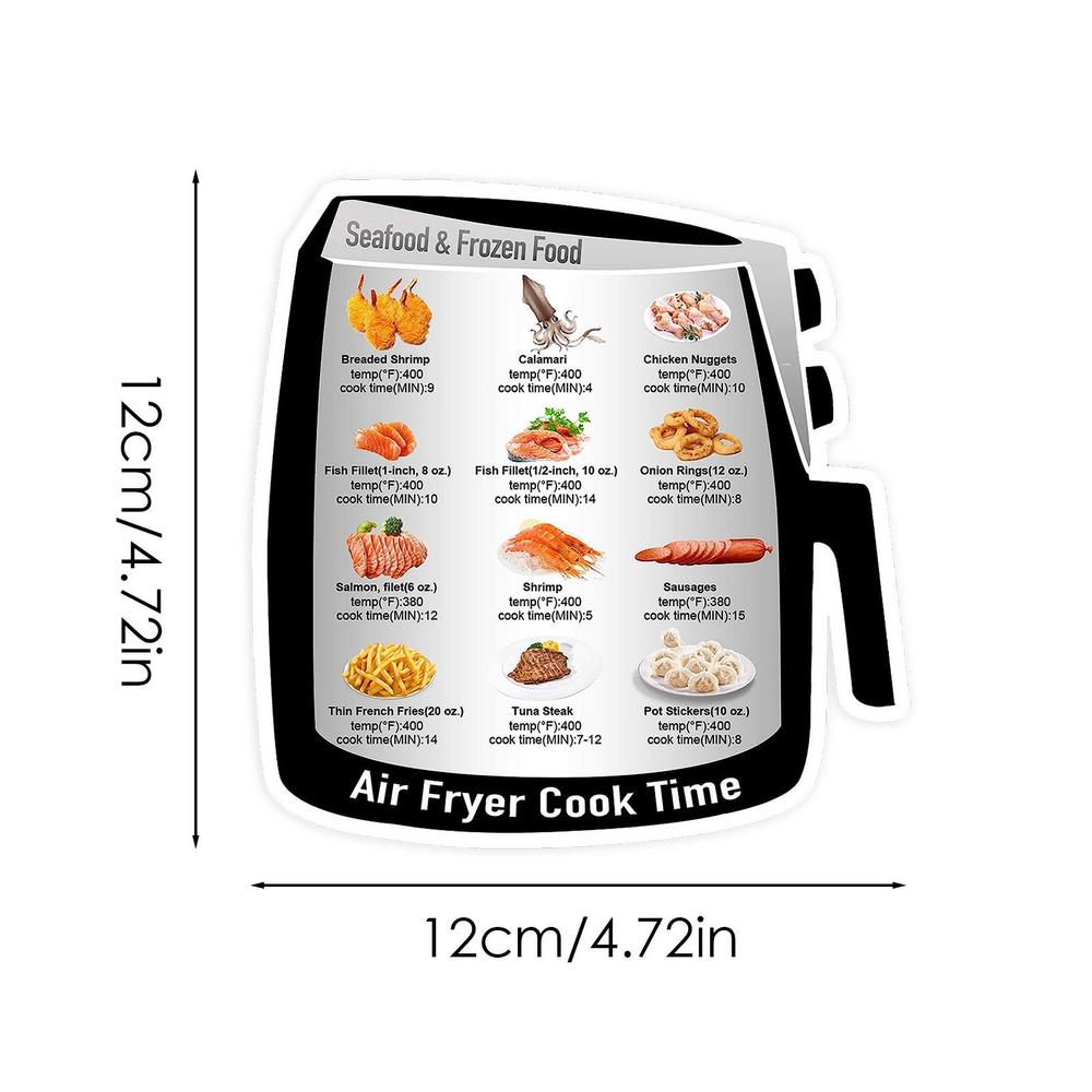 Магнитный справочник по времени приготовления в аэрофритюрнице Quick Reference Guide Frying Magnet Chart Кухонный справочник Кулинарная книга