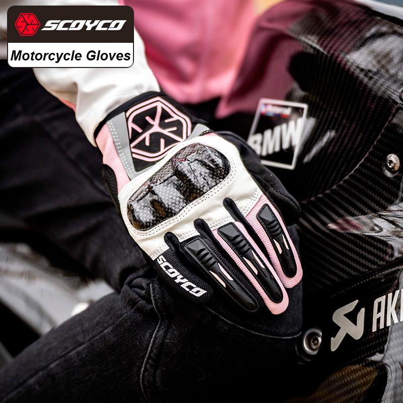 SCOYCO Motorcycle Gloves Men Women Summer Breathable Anti-fall Luva Motocross Riding Gloves Waterproof Moto Touch Screen Guantes