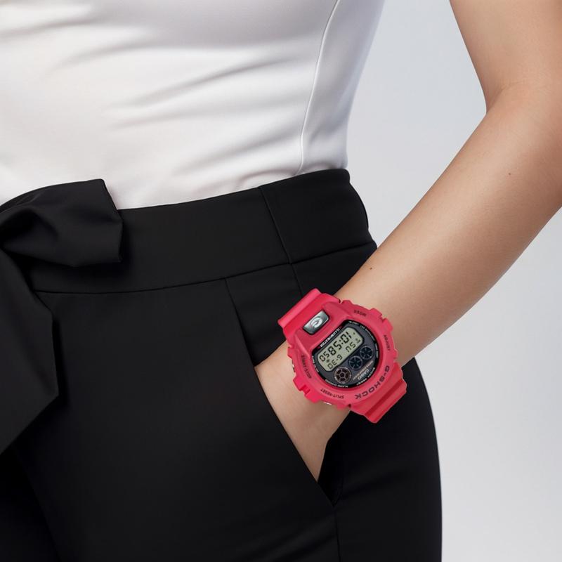 Casio Серия 6900 Повседневные 200м Водонепроницаемые Кварцевые Ремешок из Смолы Унисекс Серый Циферблат DW-6900TR-4JR
