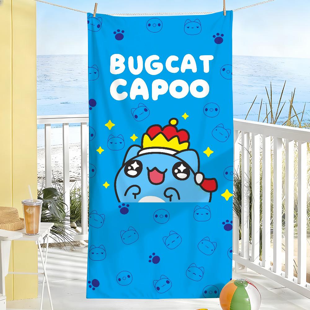 Милый B-Bugcat-Capoo Мультяшное Полотенце Мягкое Бассейн Подарок Для Путешествий Спортзал Душ Кемпинг Быстросохнущее Спортивное Большое Пляжное Полотенце