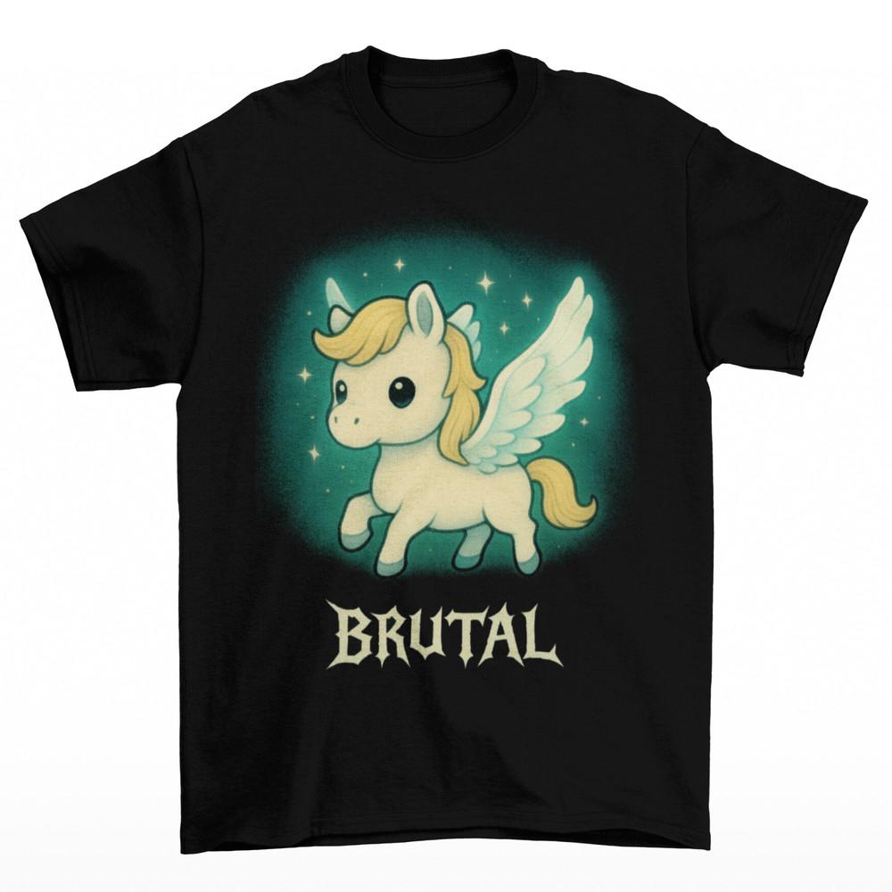Pegasus Brutal Футболка Унисекс Взрослый Смешные Размеры Смерть Геракл Греческий Римский Лошадь Унисекс Футболка