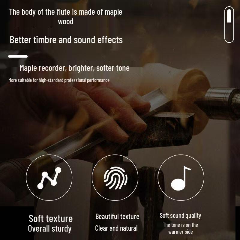 Chime Soprano Recorder: Half-Wood, Six/Eight-Hole, German/English Fingering, for Adults & Children.