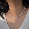 s9Silver Plating18k Gold-toned, High-end, Niche, Natural, Uniquely Shaped Baroque Pearl Necklace for Women, a Lightweight and Versatile Luxury Piece