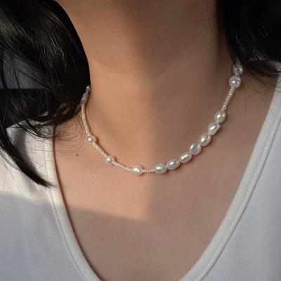 s9Silver Plating18k Gold-toned, High-end, Niche, Natural, Uniquely Shaped Baroque Pearl Necklace for Women, a Lightweight and Versatile Luxury Piece