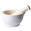White Stoneware Mortar and Pestle - Ø 10 Cm