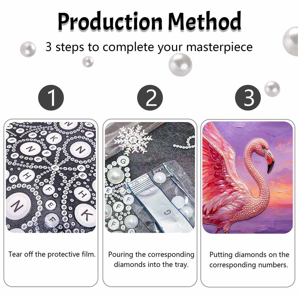 Flamingo pearl painting kit painting art handmade diy home decoration painting