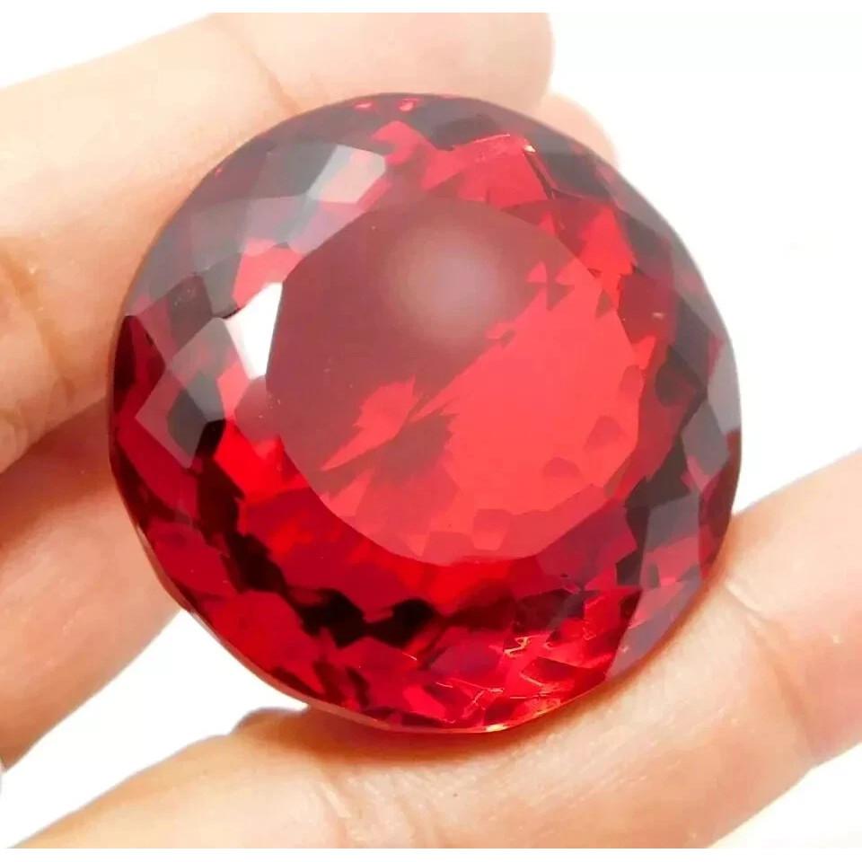 Natural Brazilian Red Color Topaz Round Cut 118+ Ct Fabulous Certified Gemstone