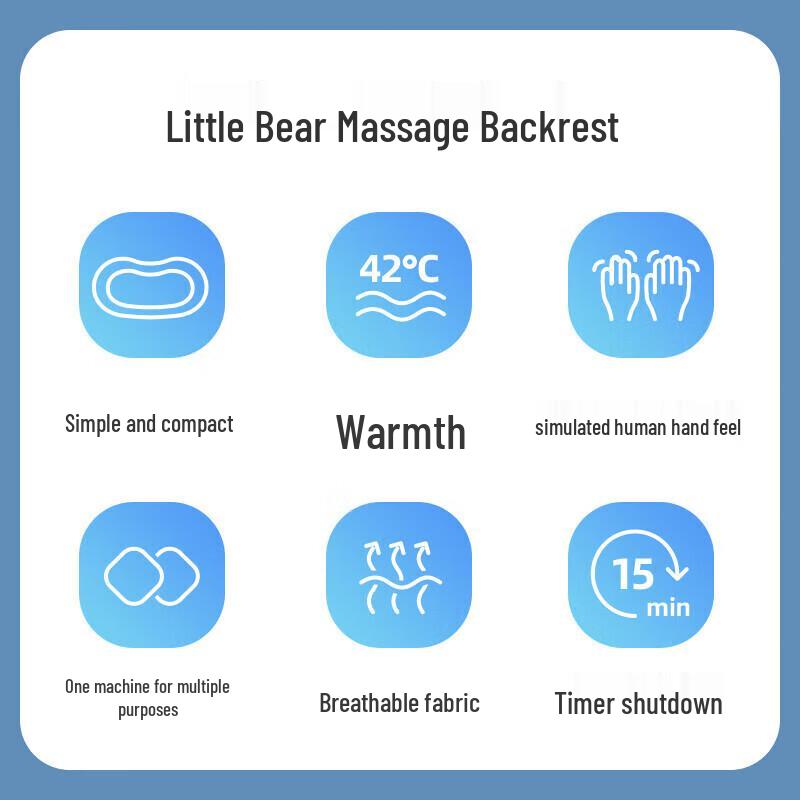 Bear USB Kneading Neck & Shoulder Massage Pillow CN plug (adapter included)