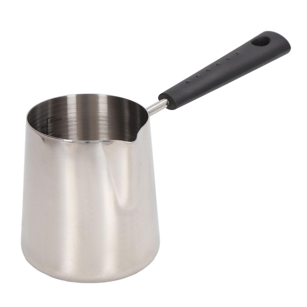 Coffee Milk Frothing Pitcher Cup 304 Stainless Steel Long Handle Milk Pitcher Pointed Tip Latte Frothing Cup with Scale