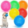 3/6pcs Squeaky Spiky Chew Ball For Dogs Cats TPR Durable Teething Training Toy Interactive Pet Teeth Cleaning Eco-Friendly Pet Ball
