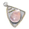 Натуральный розовый кварц, двухцветный кулон из стерлингового серебра 925 пробы, 2,64 дюйма, P6l43