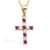 [N5366] - Gold Plated Pendant 'Cross' Rose White Gold - 15x10 Mm