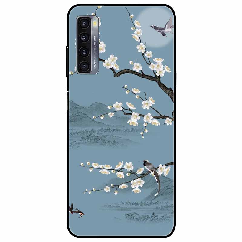 For TCL 20L Plus Case 20L+ Silicone Soft Shockproof TPU Back Cover for TCL 20S 20L Case Black Bumper Painted Funda TCL20S Capa
