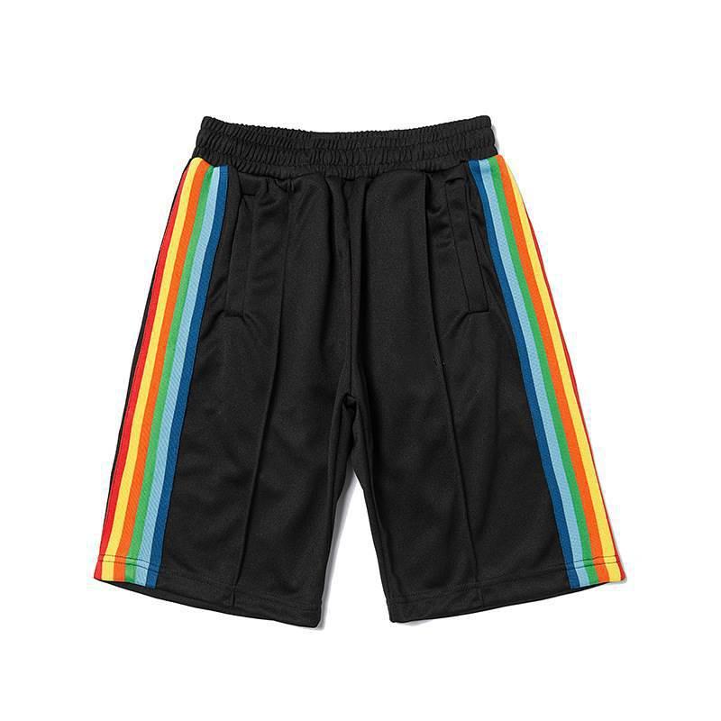 Mens Cotton Striped Sporty Shorts With Drawstring Waist Lightweight Casual Pants Teens Adults