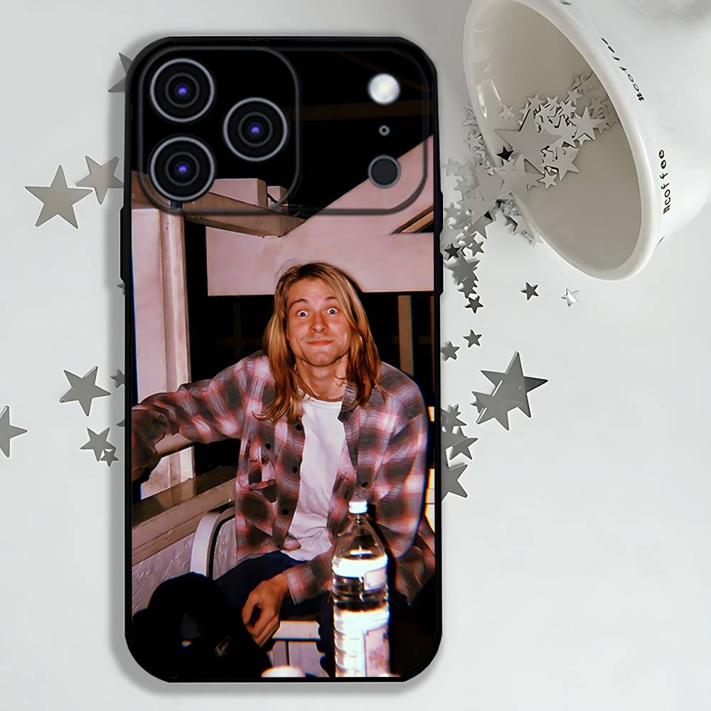 K-Kurt Singer C-Cobain Phone Case For iPhone 17,16,15,14,13,12,11,Pro,Max,Plus,E,Air,Mini Black Shockproof Funda Cover