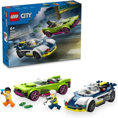 Конструктор LEGO City Погоня Полицейской Машины Набор 6-9 Лет Строительные Блоки Транспортное Средство для Мальчиков и Девочек 60415