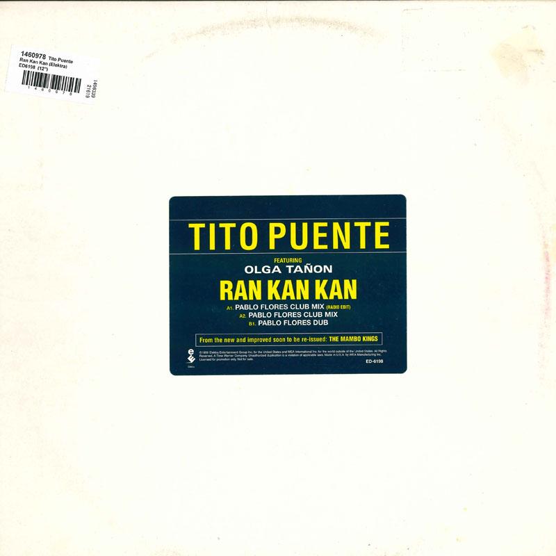 12-дюймовая пластинка TITO PUENTE - Ran Kan Kan ED6198 Elektra 1999 США Танцевальная и Электронная Б/У