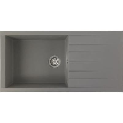 Встраиваемая мойка CUBE из SMC GREY CONCRETE - 16, 1 чаша, размер. 100 * 50 см, ручное опорожнение