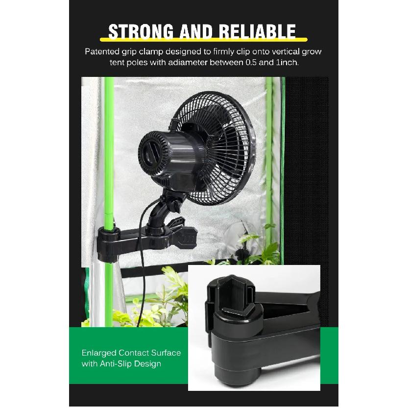 Plant Tent Cooling Clip-On Fan 25W Two-Speed Adjustable Shaking Head Suitable for Tents Household Cooling Fan