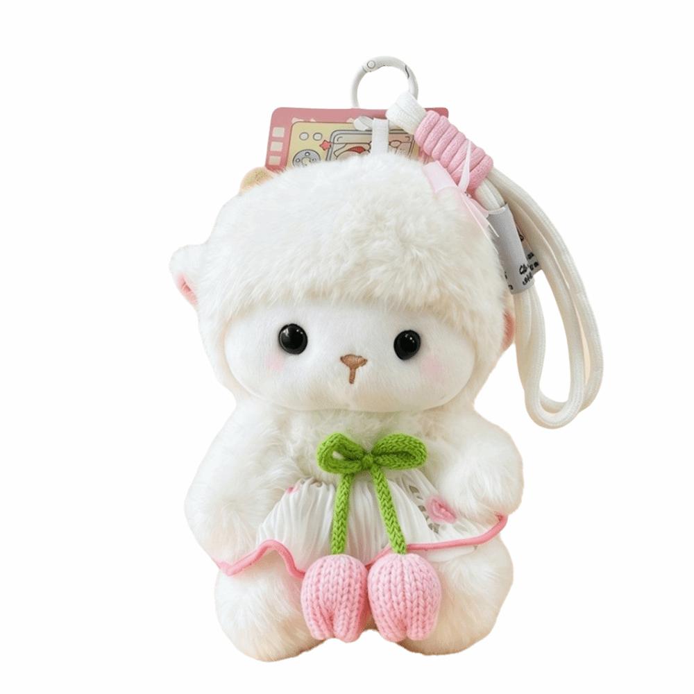 Creative Fluffy Sheep Keychain Soft Plush Lamb Charm Cute Lamb Stuffed Doll Holiday Decoration