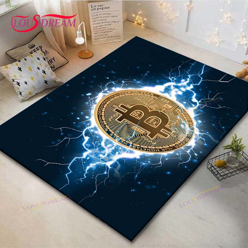 Горячий Изысканный 3D Ковер с Принтом Bitcoin BCT Наружный Ковер Ковер для Зоны Нескользящий Ковер Декор для Спальни Ковер для Комнаты Подарок