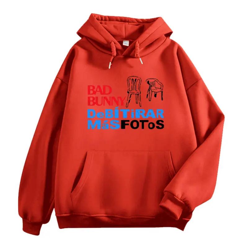 2025 DTMF Bad Bunny Printing Hoodie Debi Tirar Mas Fotos Bad Bunny Harajuku Fashion Sweatshirt Album Shirt Unisex Hoodies