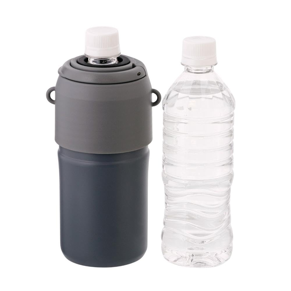 LIV PLUS PET Bottle Fits Shoulder Holder, Insulated, Double-Layered Vacuum-Proof, 300-650ml, Bag, Black, NM-373