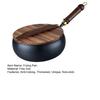 Yousheng Iron Wok Традиционный чугунный горшок ручной ковки, большая сковорода с антипригарным покрытием, бытовой вок с деревянной ручкой