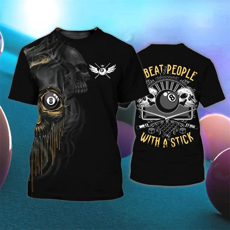 Модная футболка с принтом «Бильярд» 3D для мужчин, футболки для фитнеса и спортзала, женская одежда, уличная одежда, мешковатые футболки унисекс, топы