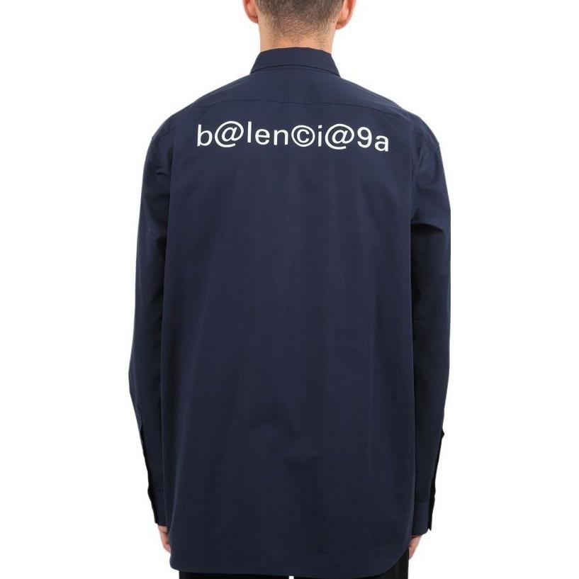 Balenciaga Symbolic Long Sleeve Shirt 'Navy' Men's 621924TIM394100