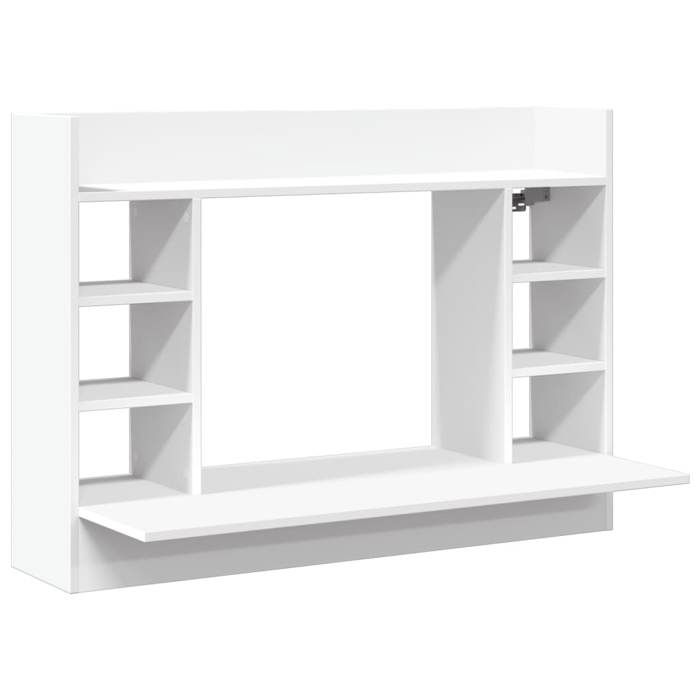 VidaXL Настенный письменный стол белый 105x48x75 см инженерная древесина, настенный стол, подвесной настенный стол, настенный письменный стол с хранением, 847968