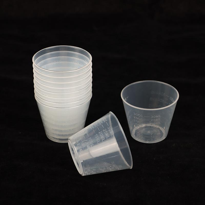 10 шт., аэрограф, поделки, искусство, ремесло, модель, инструмент для хобби, 1 унция/30 мл, градуированные пластиковые чашки для смешивания, универсальный мерный поддон для краски