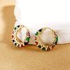 Роскошные радужные серьги-кольца со стразами золотистого цвета для женщин, новые модные высококачественные круглые геометрические серьги, ювелирные изделия для вечеринки в подарок