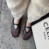 Нишевый дизайн сетчатые балетки с вырезами женские туфли Мэри Джейн сексуальные темпераментные туфли на плоской подошве