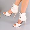 New High-heeled Front Lace-up Cool Boots for Women's Large-size Style Sexy Stiletto Fish Mouth Sandals