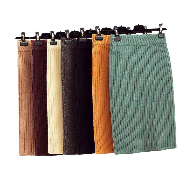 Женская приталенная шерстяная юбка средней длины с разрезом, 2024