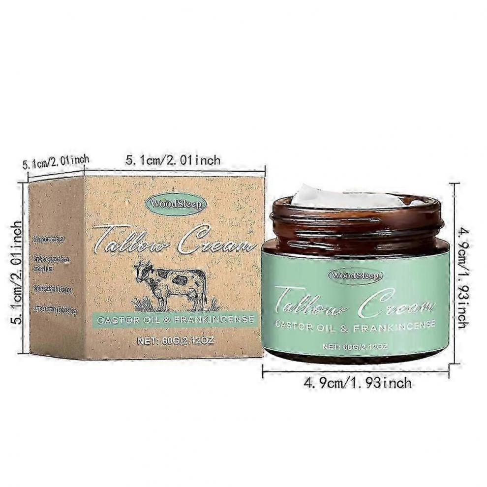 (2pcs) 1-3x Bio-Feuchtigkeitscreme mit Talg von Weiderindern, Weihrauch und Rizinusöl
