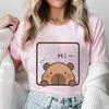 Cute Capybara T Shirt Women Kawaii Tops T-shirt Funny Capibara Funny Harajuku Tees Female Clothes Fashion Y2k 90s Ulzzang Tshirt